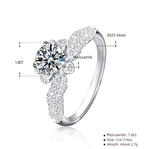 Certified 1ct. t.w. Diamond Ring 18k White Gold over Italian Sterling Silver - Picture 6 of 17